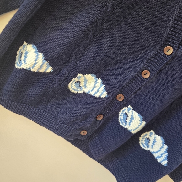 ​🌷 Pendleton Classic: Coastal Spring Sea Shell Cardigan - Picture 2 of 12